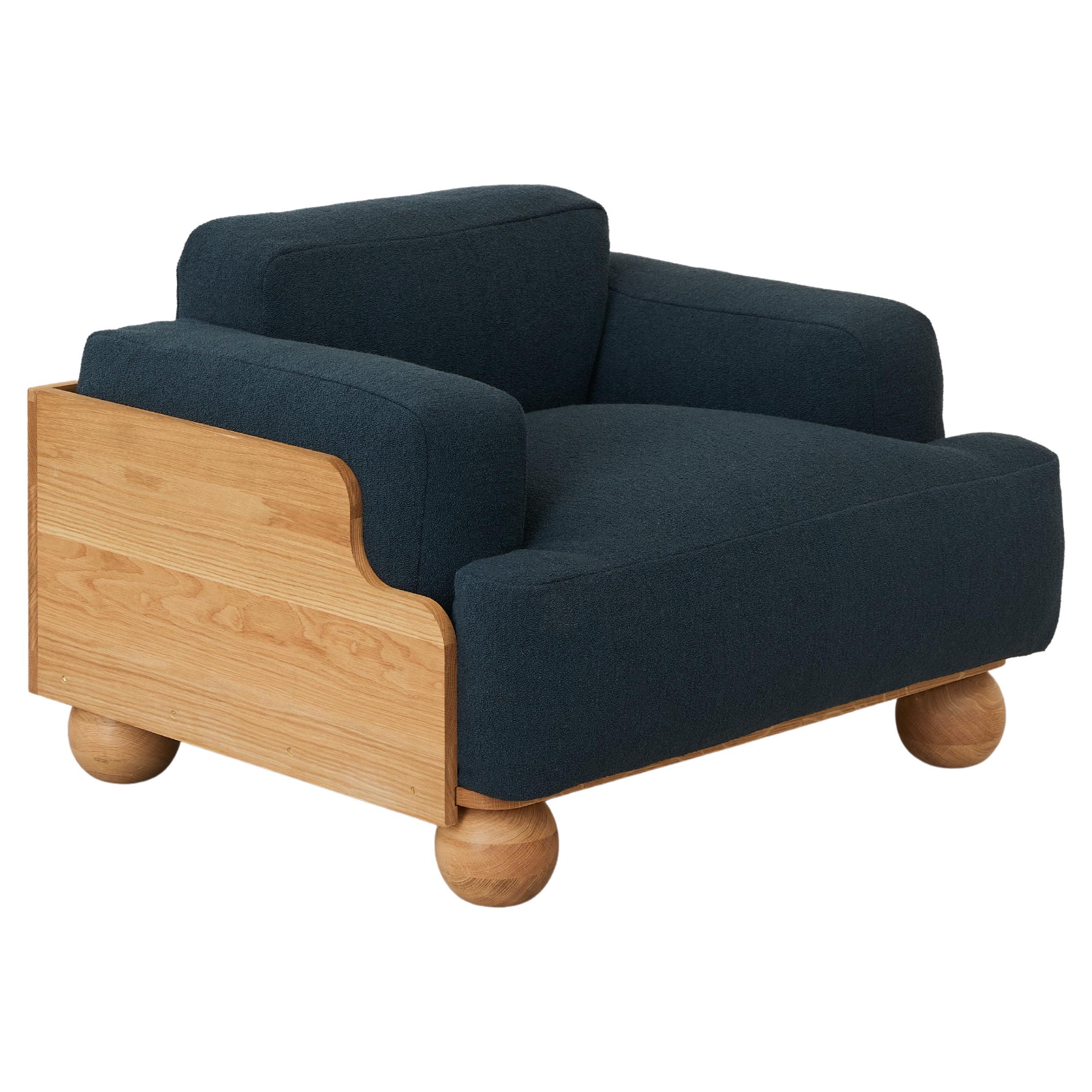 Cove Armchair in Midnight Blue For Sale