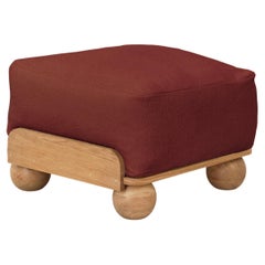 Cove Footstool in Terracotta Red