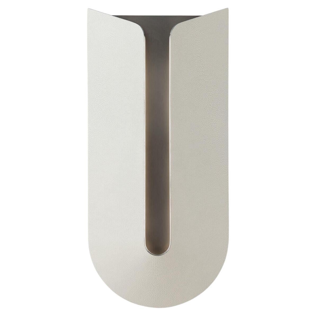 Cove Sconce, South Cape Leather and Dark Bronze Interior For Sale