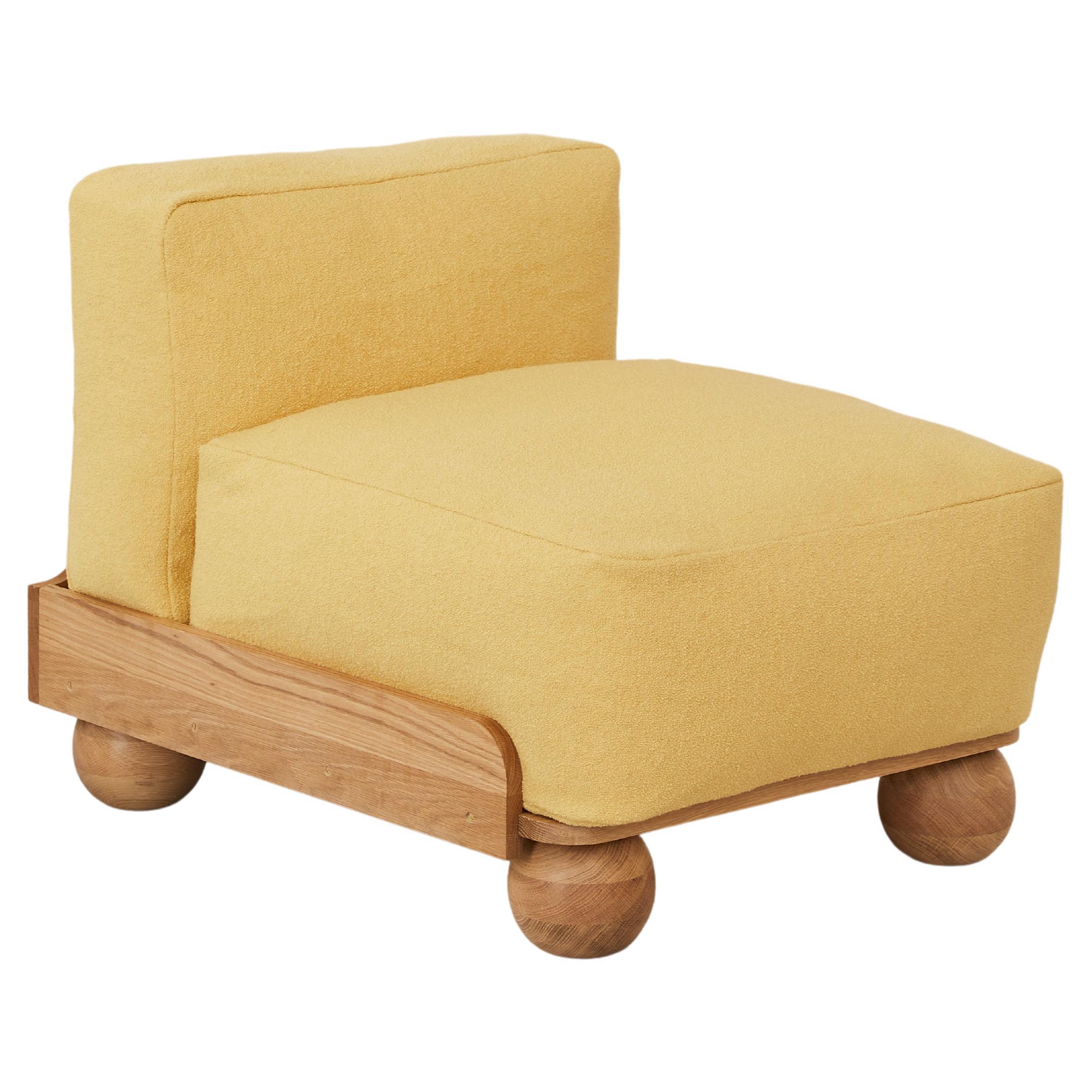 Cove Slipper Chair in Straw Yellow For Sale