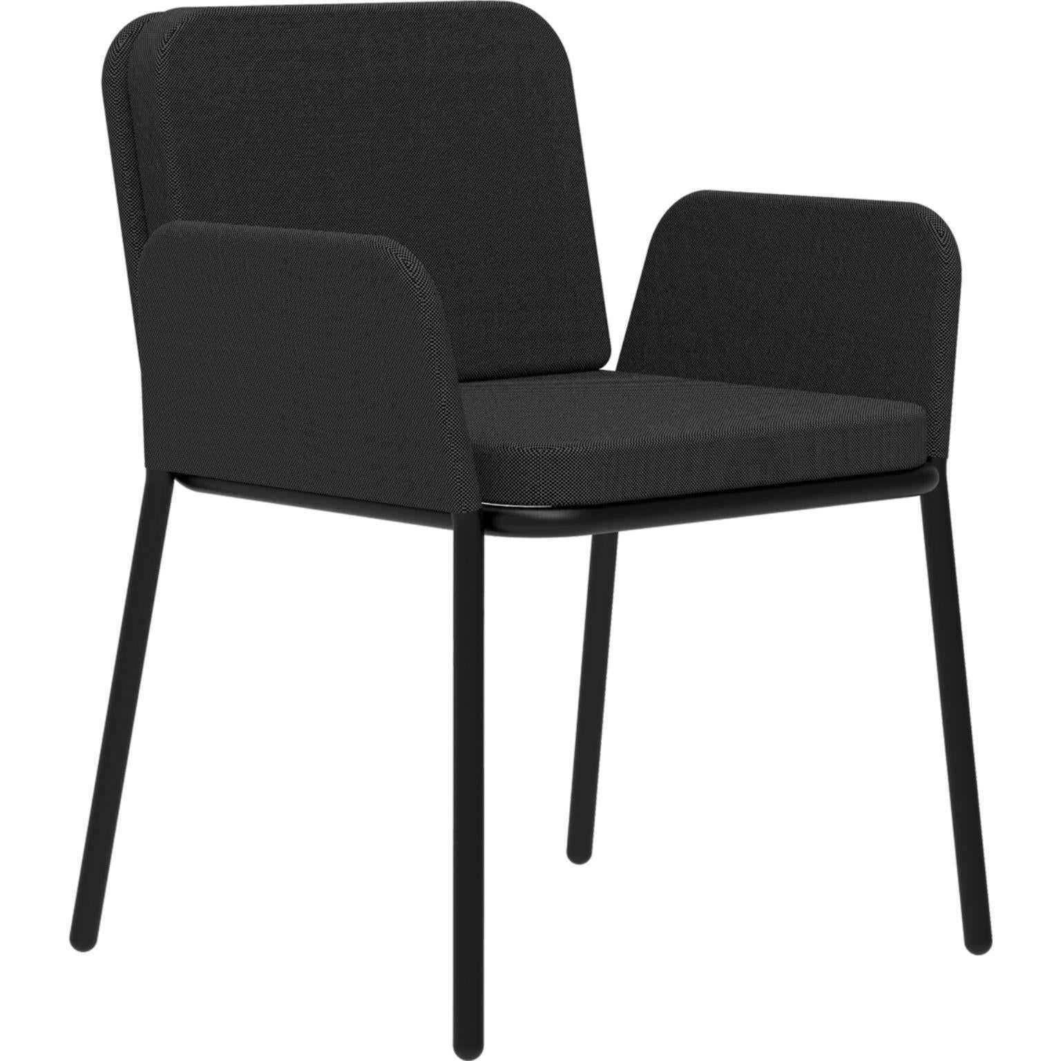 Cover black armchair by MOWEE.
Dimensions: D60 x W62 x H83 cm (seat height 48 cm).
Material: aluminium and upholstery.
Weight: 5 kg.
Also available in different colors and finishes.

An unmistakable collection for its beauty and robustness. A