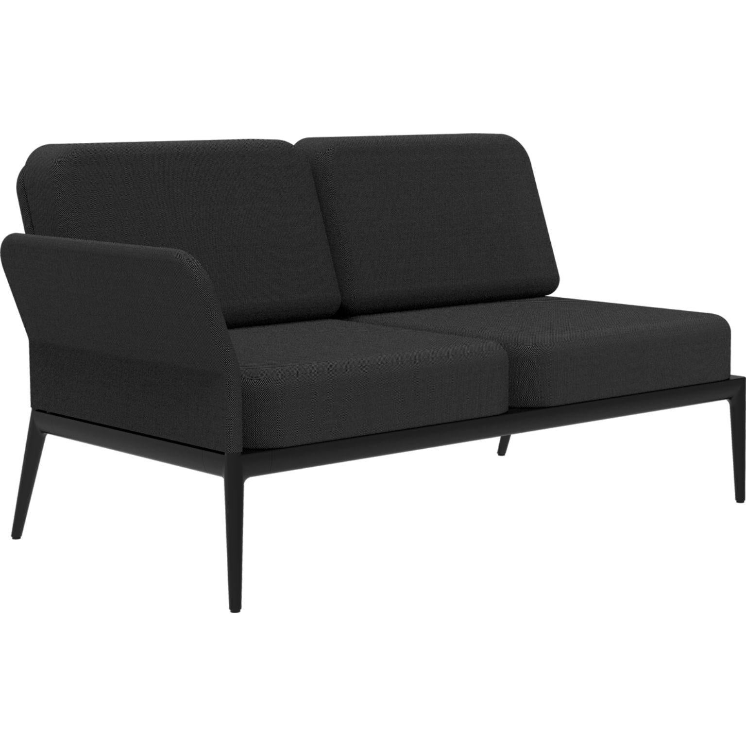 Cover Black Double Right Modular Sofa by MOWEE
Dimensions: D83 x W148 x H81 cm (seat height 42 cm).
Material: Aluminum and upholstery.
Weight: 29 kg.
Also available in different colors and finishes. 

An unmistakable collection for its beauty