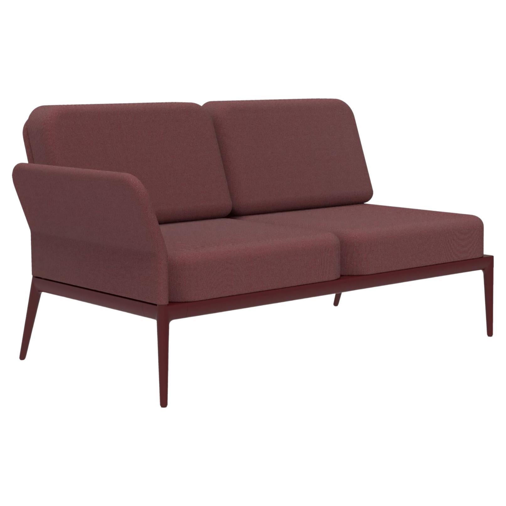 Modulares rechtes Sofa mit Deckel in Burgunderrot von MOWEE im Angebot