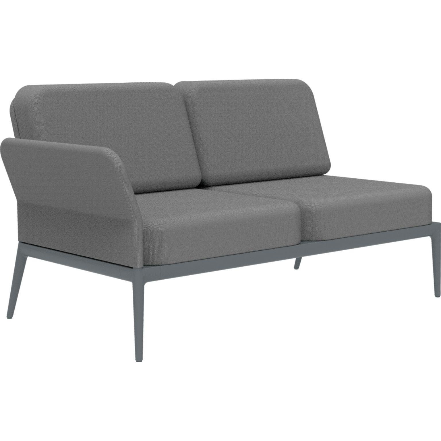 Cover Grey Double Right Modular Sofa by MOWEE
Dimensions: D83 x W148 x H81 cm (seat height 42 cm).
Material: Aluminum and upholstery.
Weight: 29 kg.
Also available in different colors and finishes. 

An unmistakable collection for its beauty