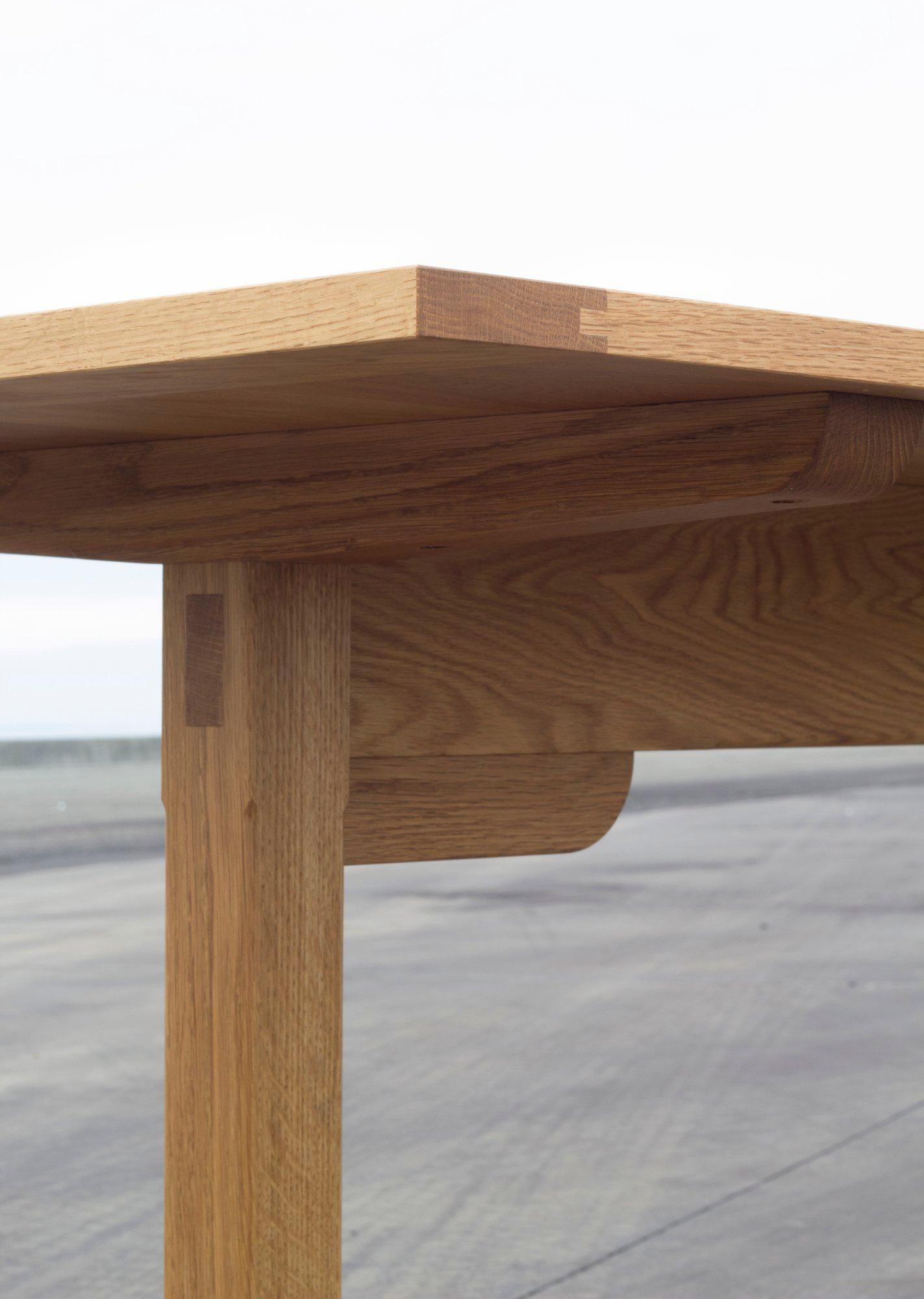 Contemporary Handcrafted Shaker-Inspired Hancock Dining Table in Oak by Frank Buschmann For Sale