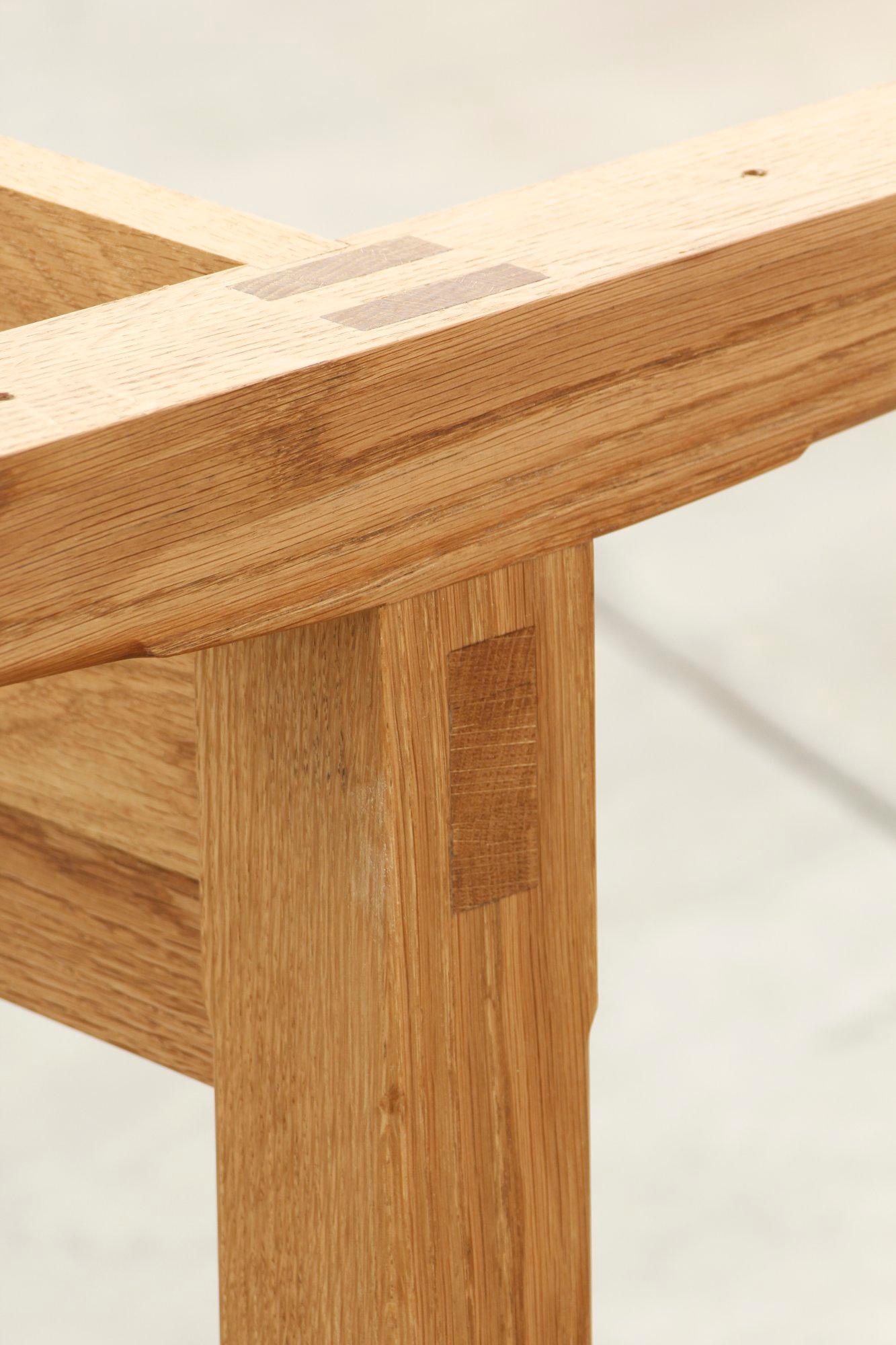 Hardwood Handcrafted Shaker-Inspired Hancock Dining Table in Oak by Frank Buschmann For Sale