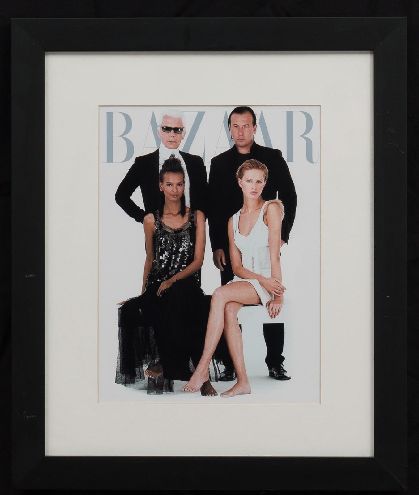 Original colour photograph of Karl Lagerfeld, Liya Kebede, Karolína Kurková & an unidentified male, a design for the cover of Bazaar magazine - it's not clear whether this piece was ever used for a Bazaar cover.
ex-collection Eric Wright -