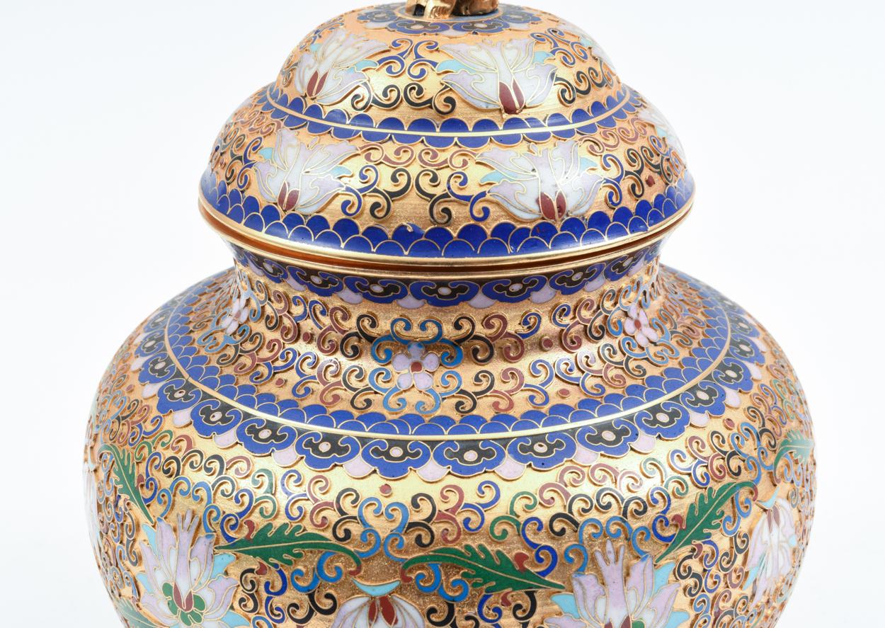 Covered Decorative Cloisonne Urn / Piece 4