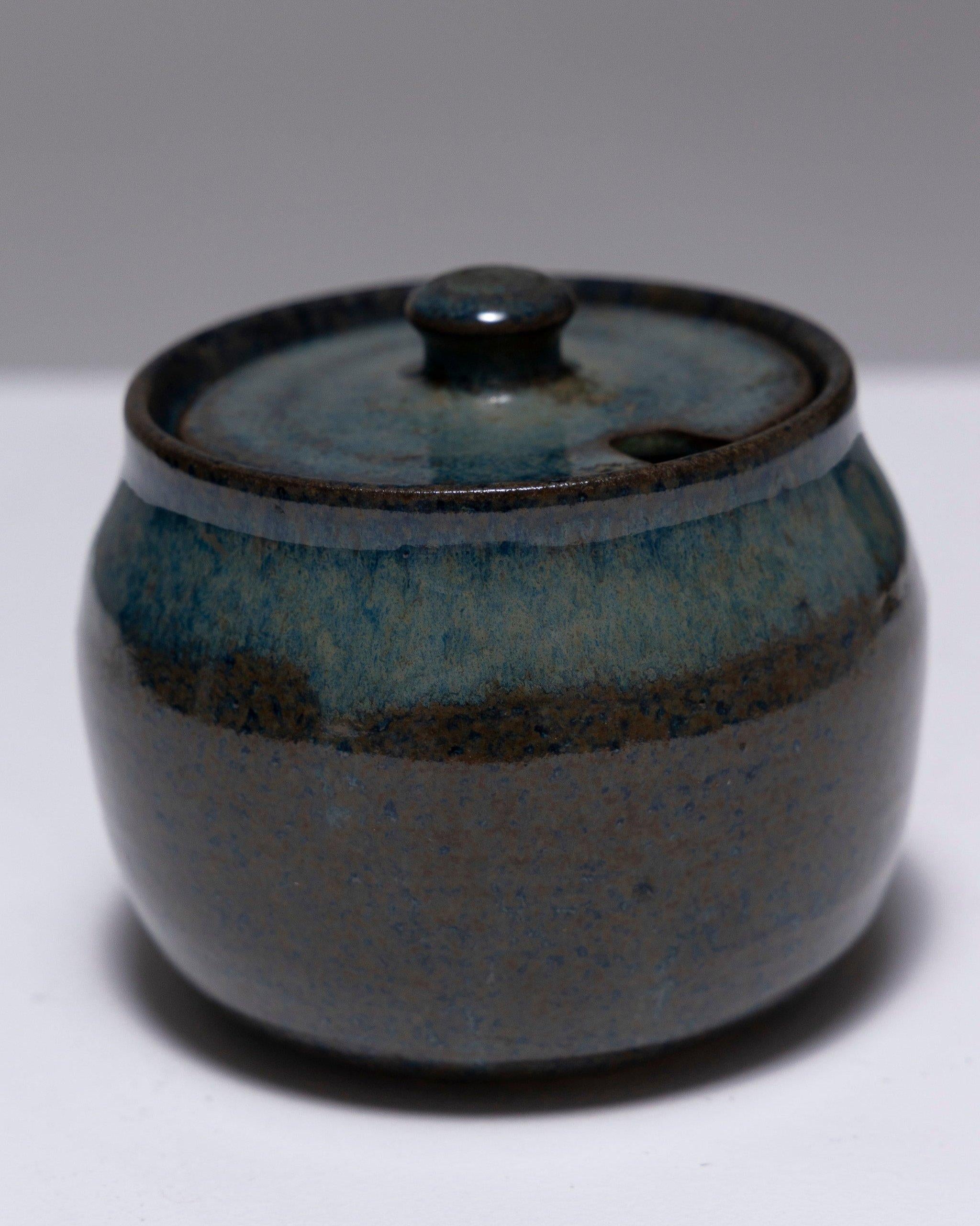 20th Century Covered earthenware jar by François Jarlov, 1990s For Sale