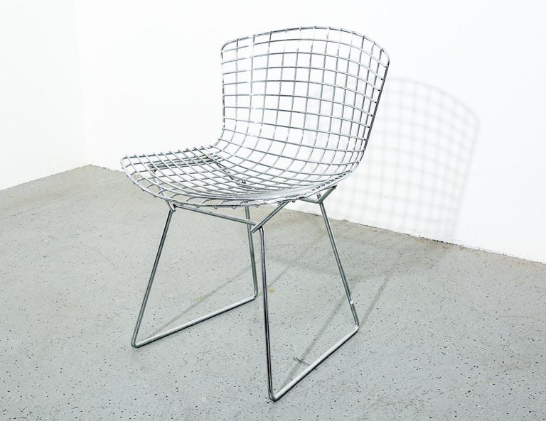 Covered Harry Bertoia Wire Dining Chairs for Knoll at 1stDibs