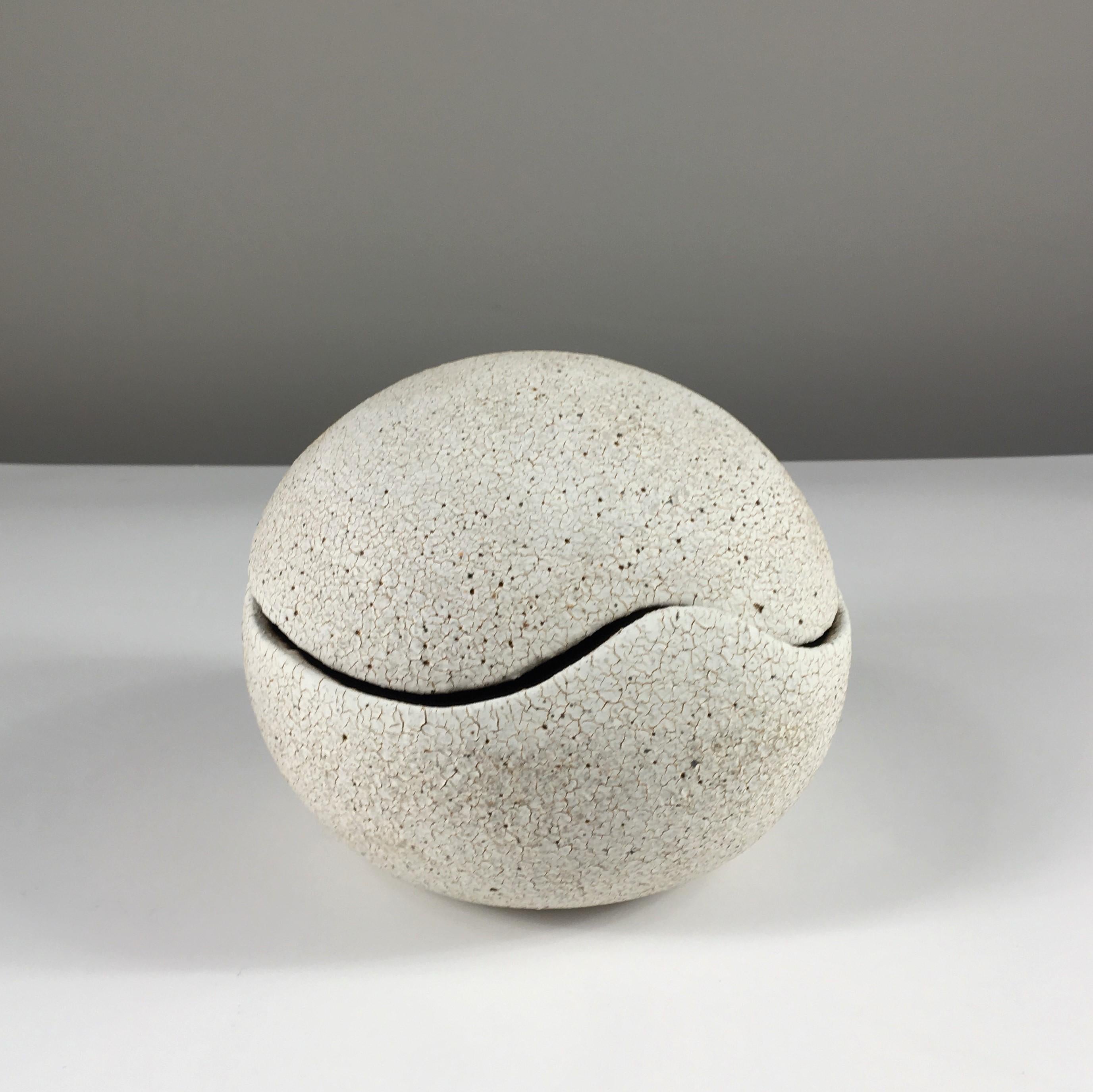 Covered Orb Vessel by Yumiko Kuga.  Dimensions: W 5.25