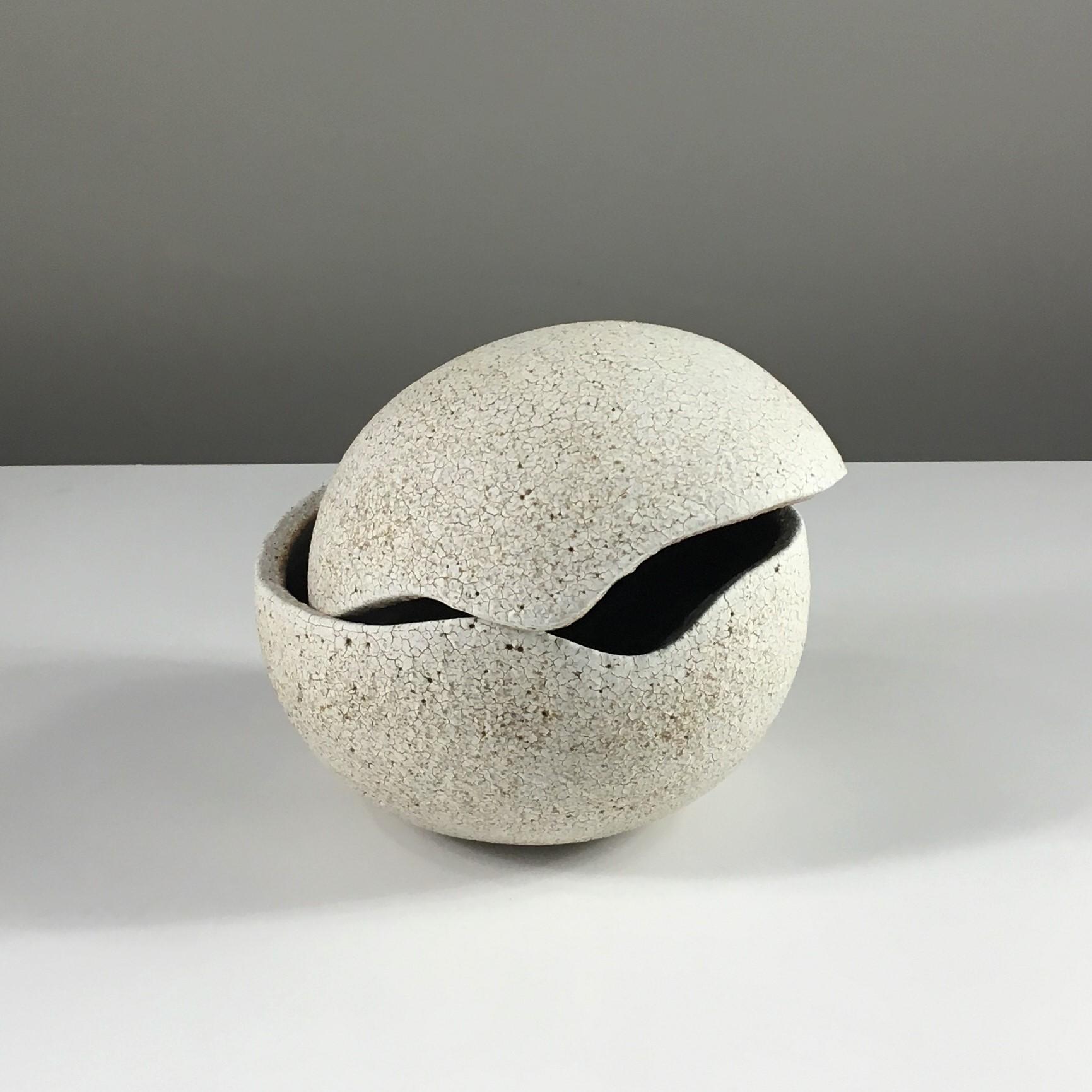 Organic Modern Covered Orb Vessel by Yumiko Kuga For Sale