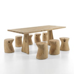 Outdoor Dining Set by Terry Dwan, Solid Cedar Wood, 8 Stools