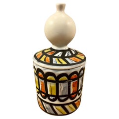Covered pot with watercolor decoration by Roger Capron, France, 1970's