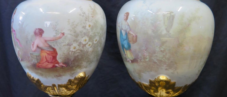 Romantic Covered Urns 'attributed to Sevres' For Sale