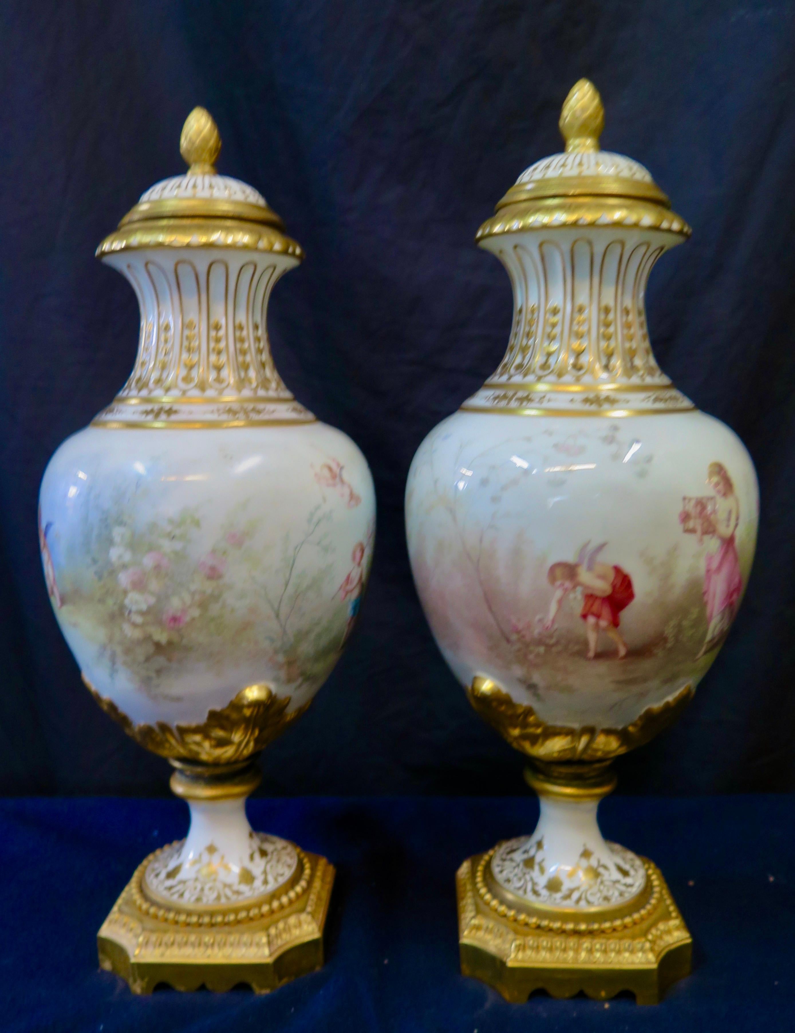 Bronze Covered Urns 'attributed to Sevres' For Sale