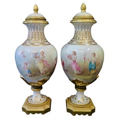 Antique Covered Urns 'attributed to Sevres'