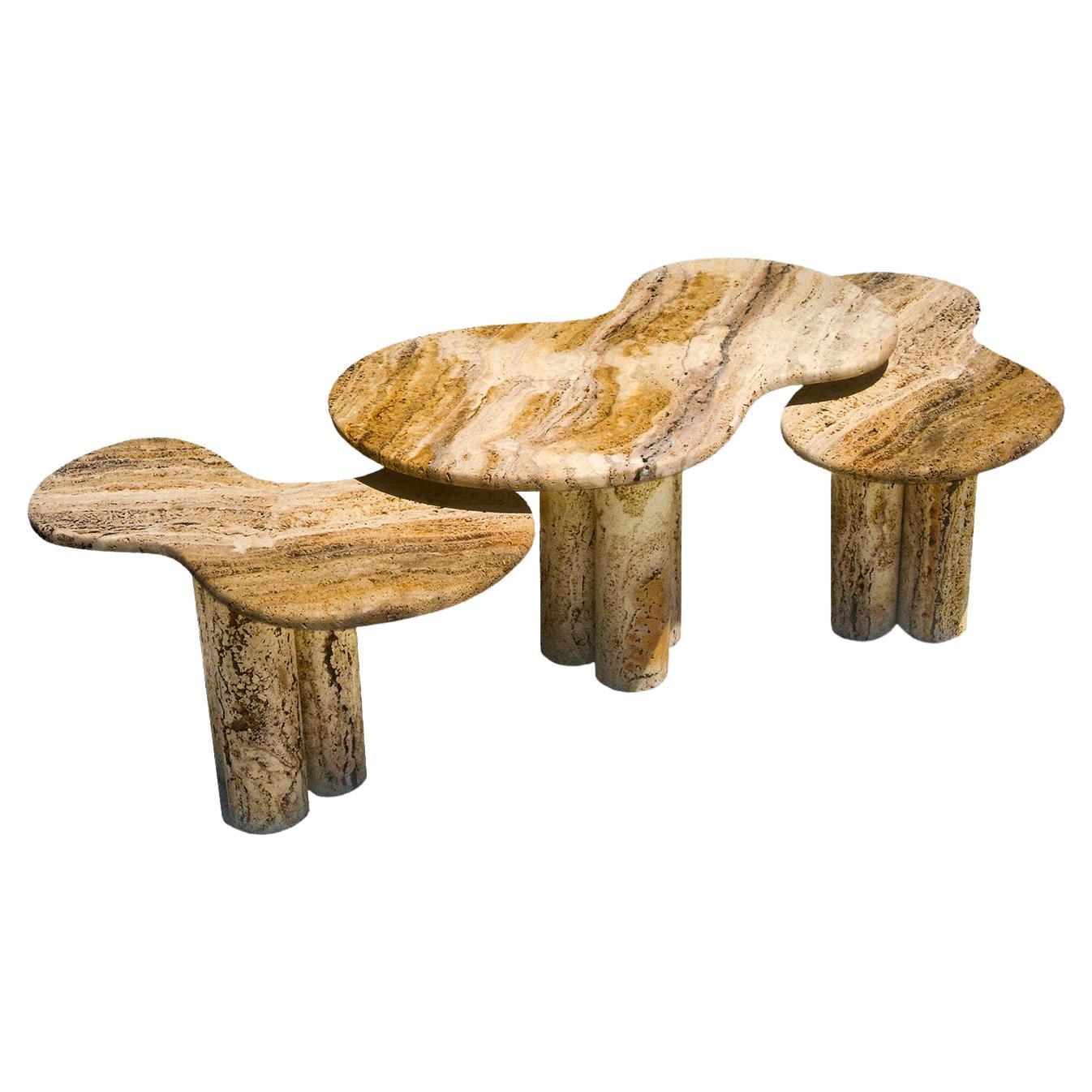 Tables gigognes Covertino de Jean Frederic Bourdier en vente