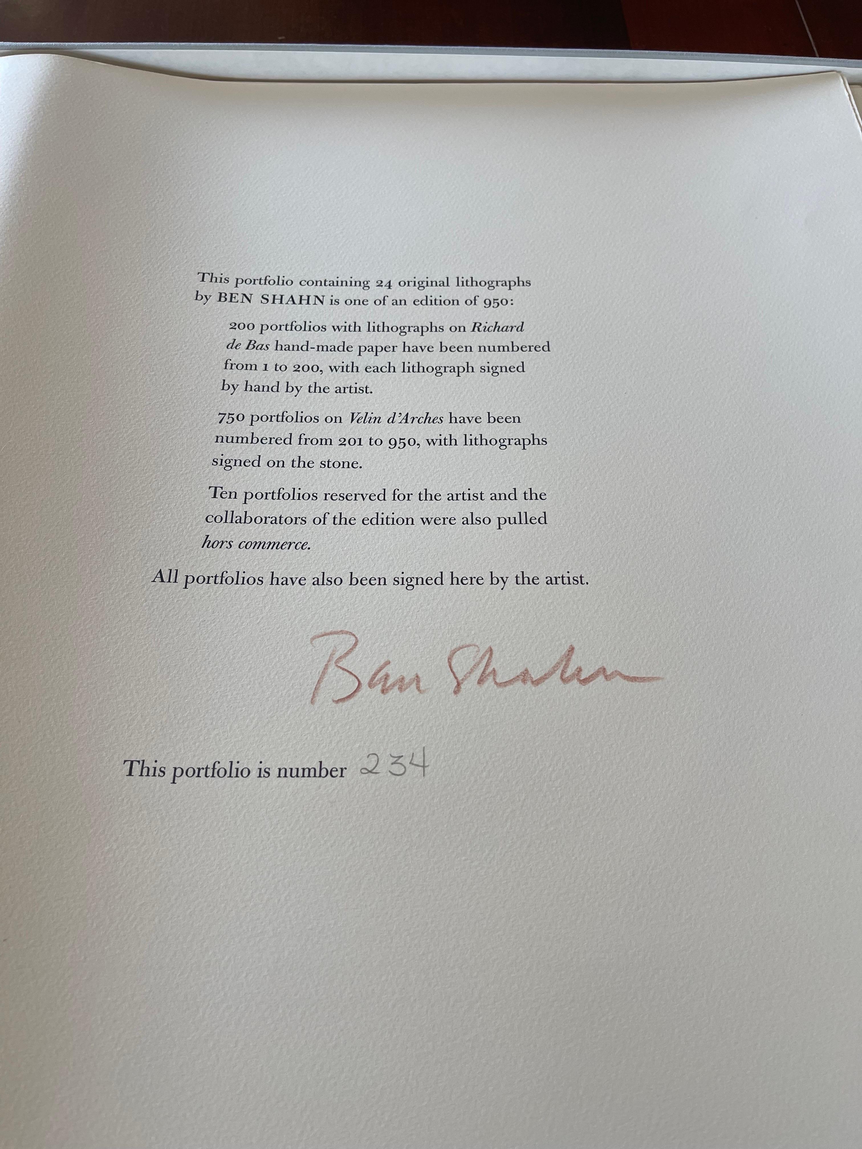 Papier Ben Shahn portfolio très convoité en édition limitée #234 avec 24 lithographies de R. M. Rilke en vente