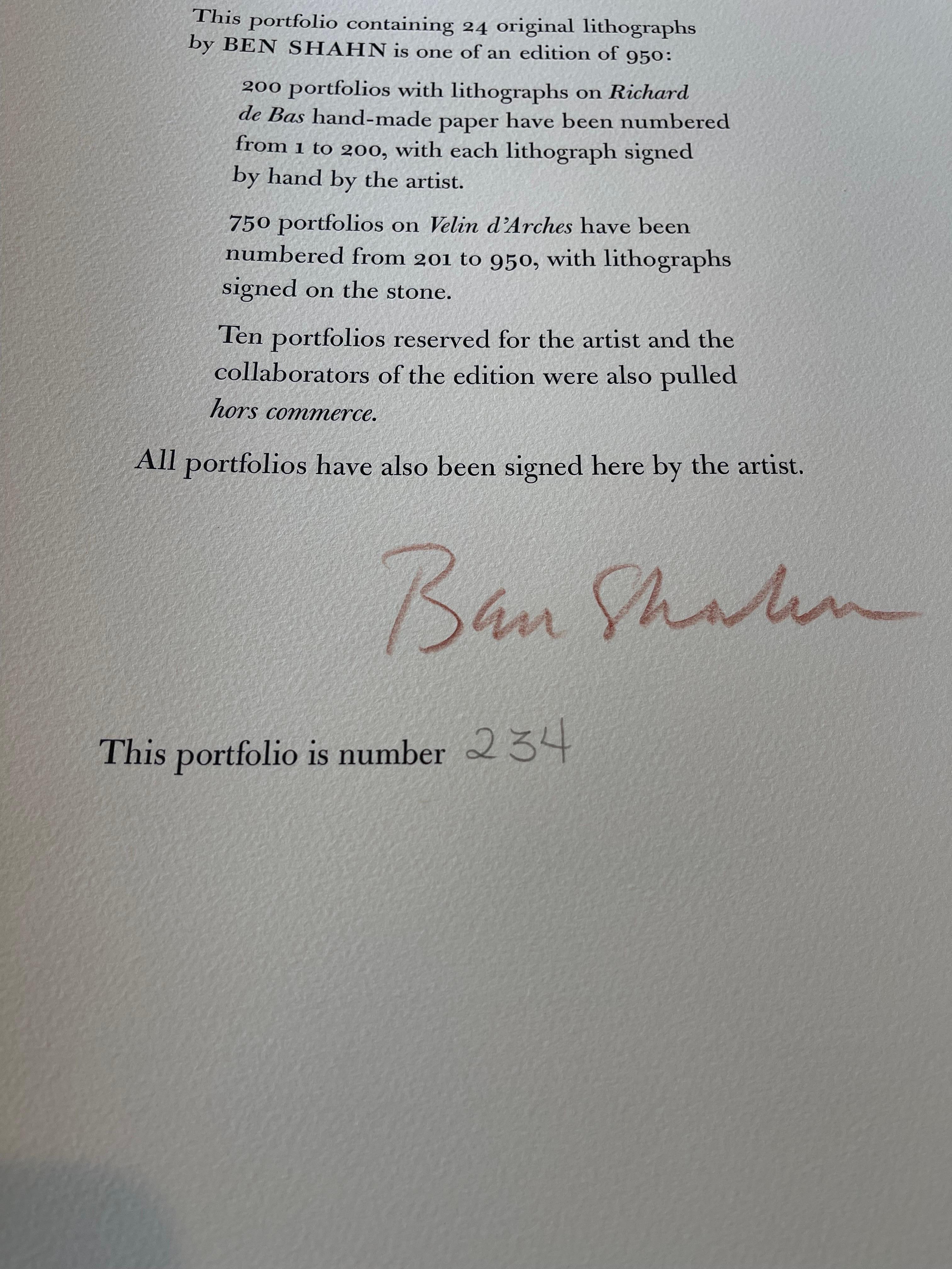 Coveted Ben Shahn Limited Edition Portfolio #234 with 24 Lithographs R. M. Rilke For Sale 1