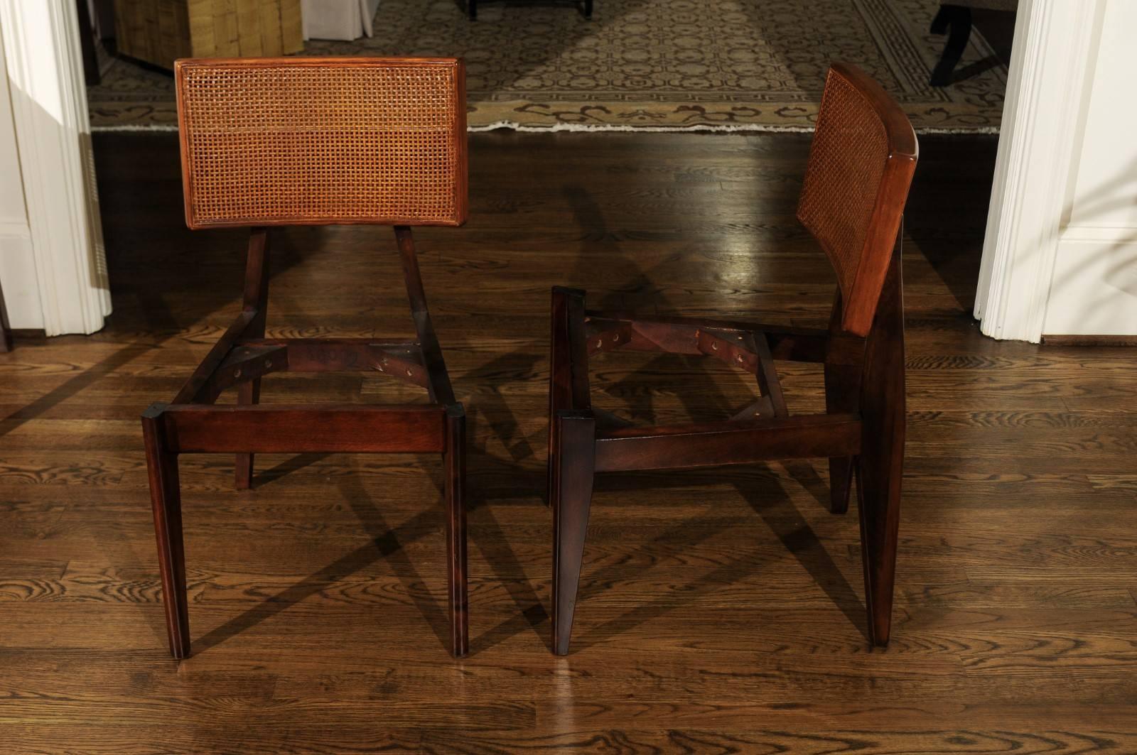 Coveted Restored Set of Eight Cane Dining Chairs by George Nelson, circa 1949 2
