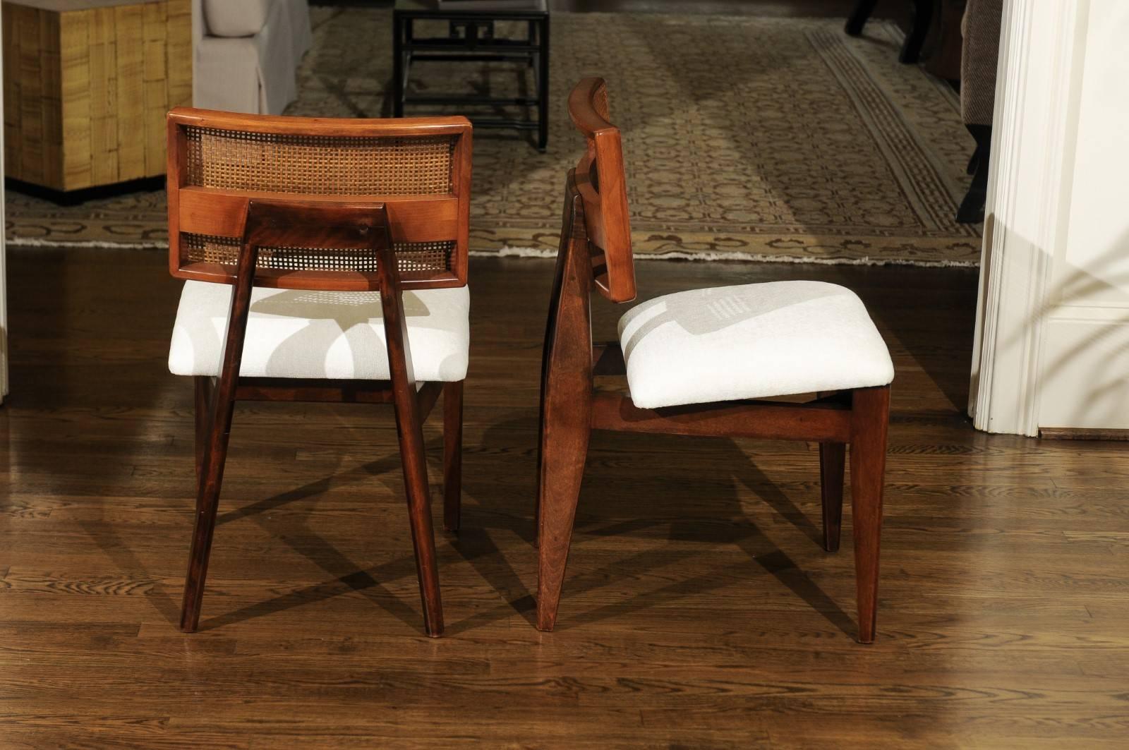 Mid-Century Modern Coveted Restored Set of Eight Cane Dining Chairs by George Nelson, circa 1949