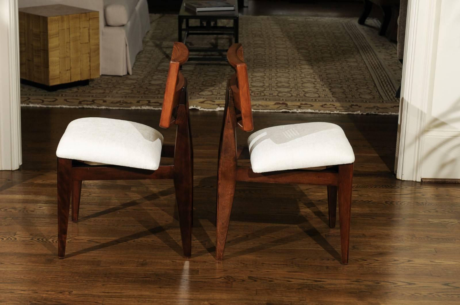 American Coveted Restored Set of Eight Cane Dining Chairs by George Nelson, circa 1949