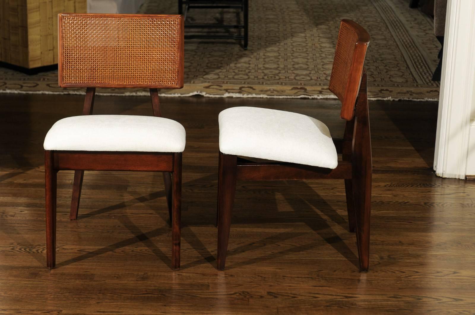 Mid-20th Century Coveted Restored Set of Eight Cane Dining Chairs by George Nelson, circa 1949
