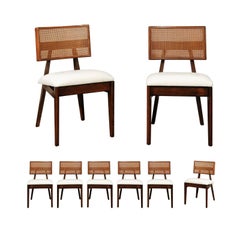 Coveted Restored Set of Eight Cane Dining Chairs by George Nelson, circa 1949