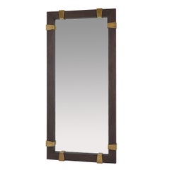 Covington Floor Mirror WMI53 - antique brass and sable mango wood