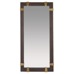 Specchio da terra Covington WMI53 - ottone antico e legno di mango sable