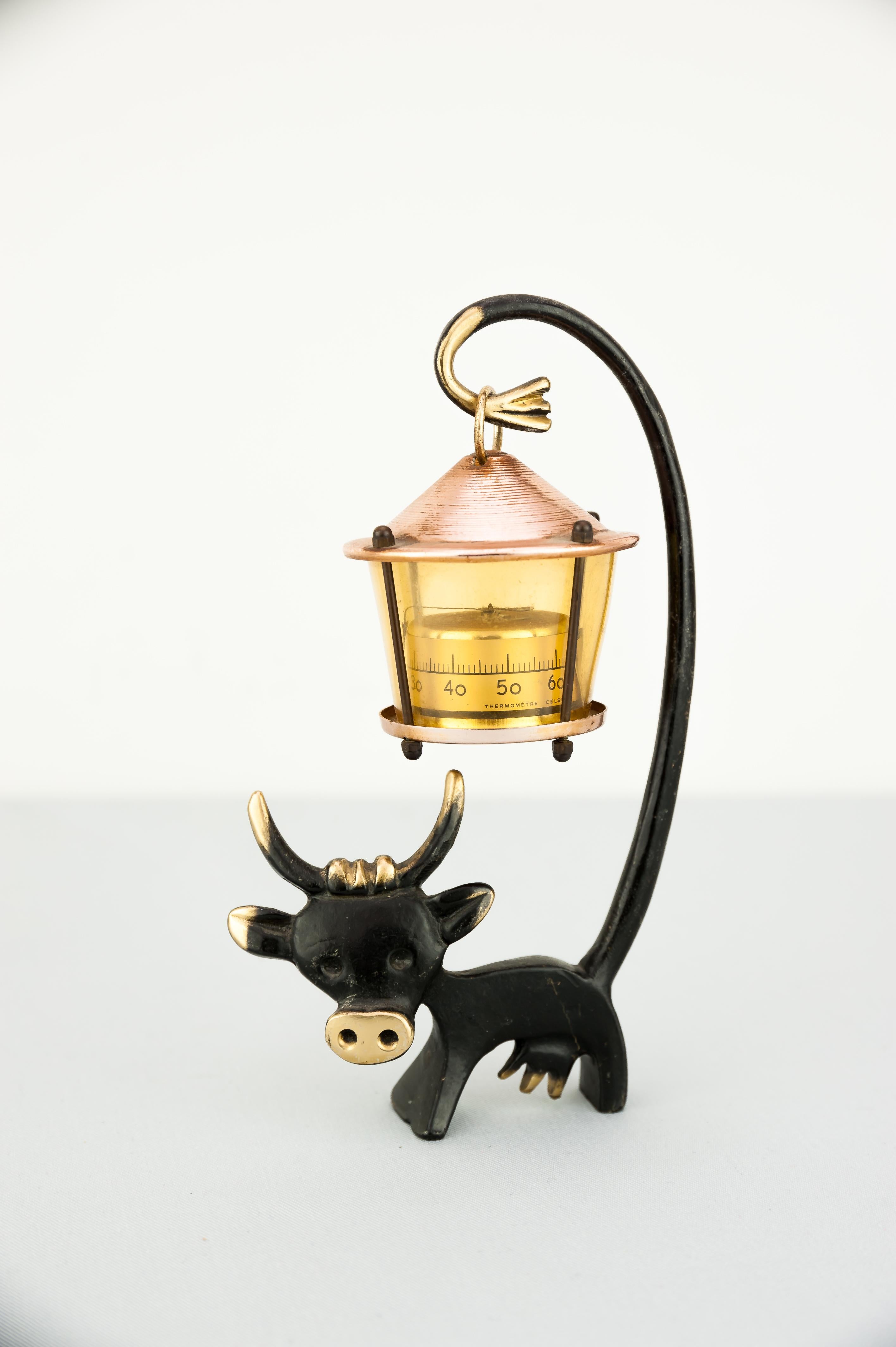 Kuh-Figur mit Thermometer von Walter Bosse
Ursprünglicher Zustand.