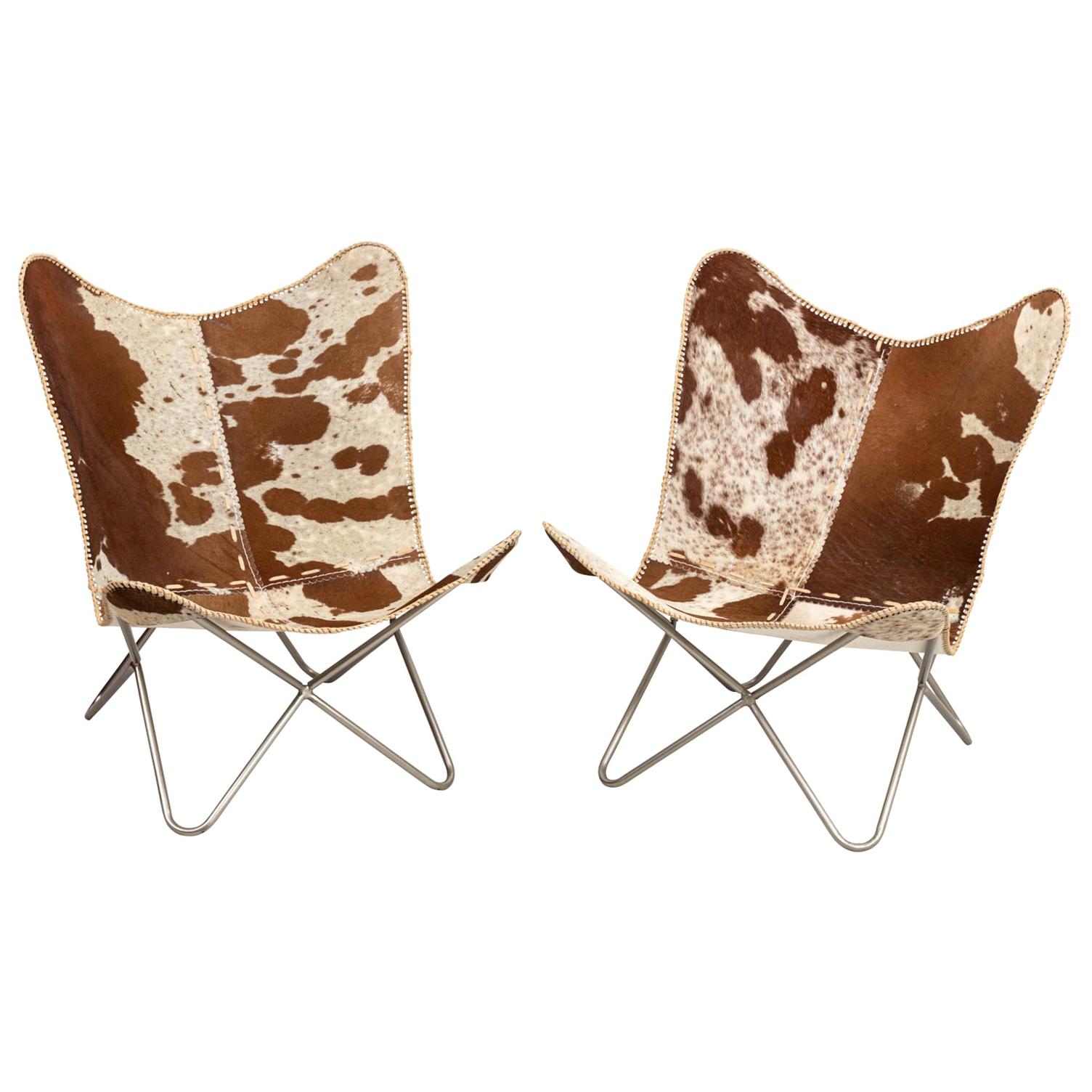 Cow Hide Butterfly Chairs