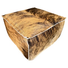 Cowhide Upholstered Ottoman