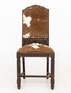 Cow Hide Upholstered Side Chair