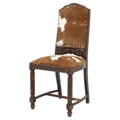 Cow Hide Upholstered Side Chair