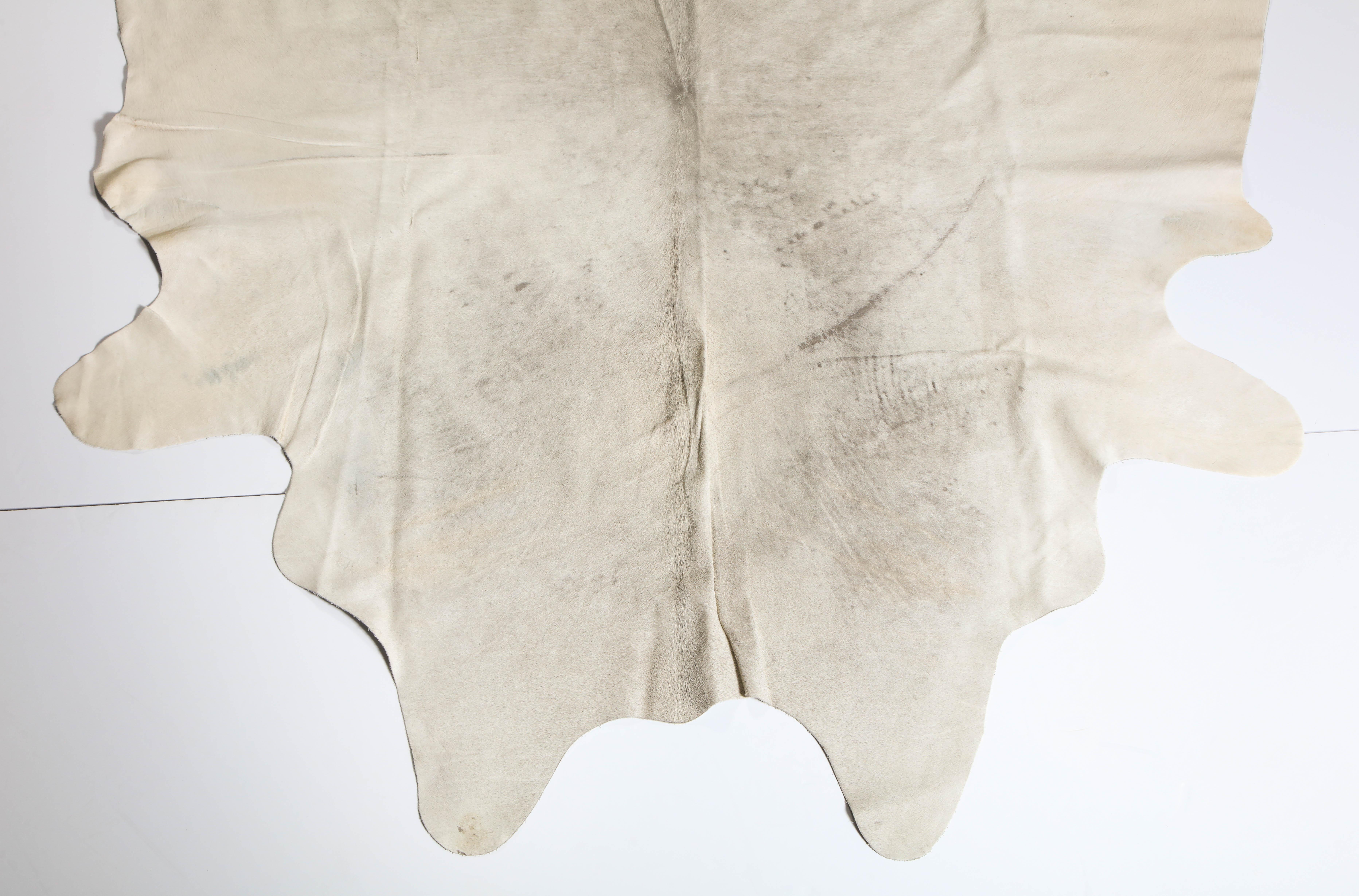Modern Cow Hide, Vintage, Cream with Some Gray Tones, Good Condition