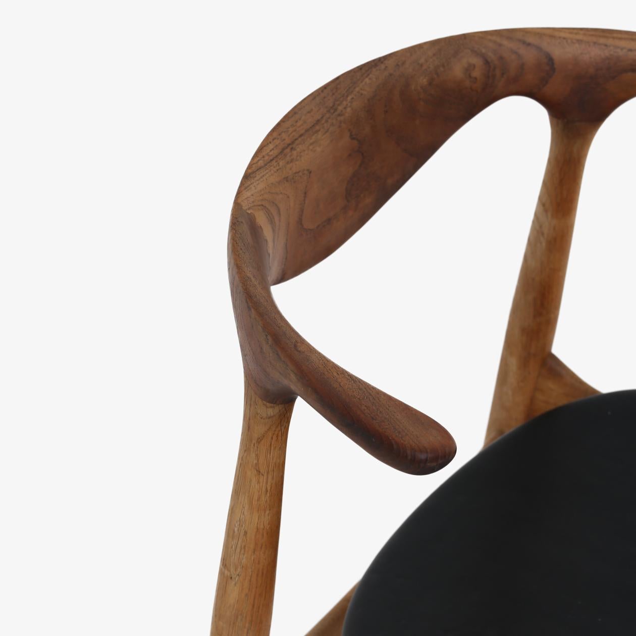 Patinated Cow Horn Chair by Knud Færch