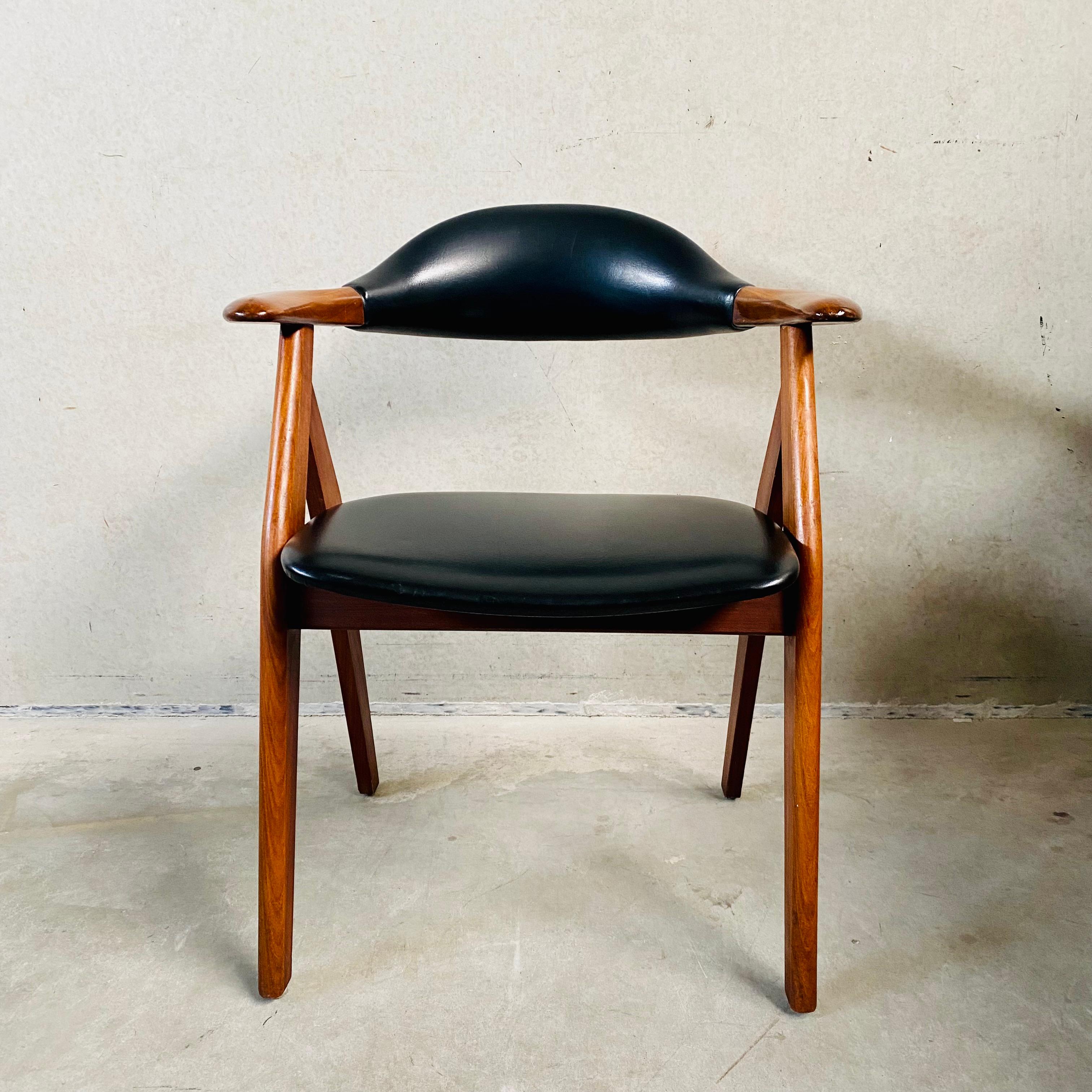 Dutch Cow Horn Chair by Tijsseling Meubelfabriek, Netherlands 1960 For Sale