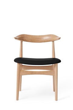 Cow Horn Chair Oak Black Leather by Warm Nordic