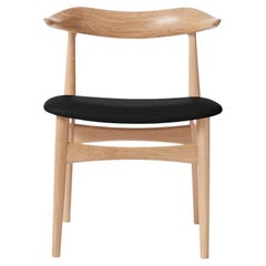 Kuhhorn-Stuhl aus Eiche mit schwarzem Leder von Warm Nordic