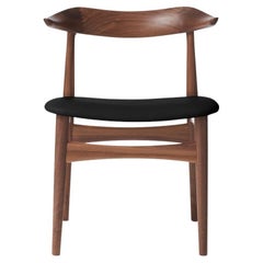 Cow Horn Chair Walnut Black Leather by Warm Nordic