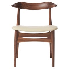 Cow Horn Chair Walnut Ivory Leather by Warm Nordic