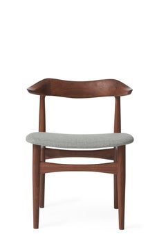 Cow Horn Chair Walnut Light Grey by Warm Nordic
