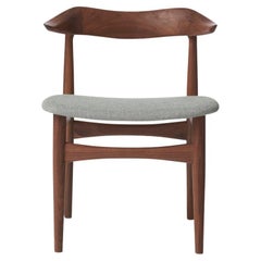 Cow Horn Chair Walnut Light Grey by Warm Nordic