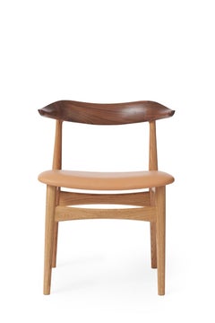 Cow Horn Chair Walnut Oak Nature Leather by Warm Nordic