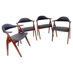 "Cow Horn" Chairs by Tijsseling Meubelfabriek, Netherlands 1960 - Set of 4