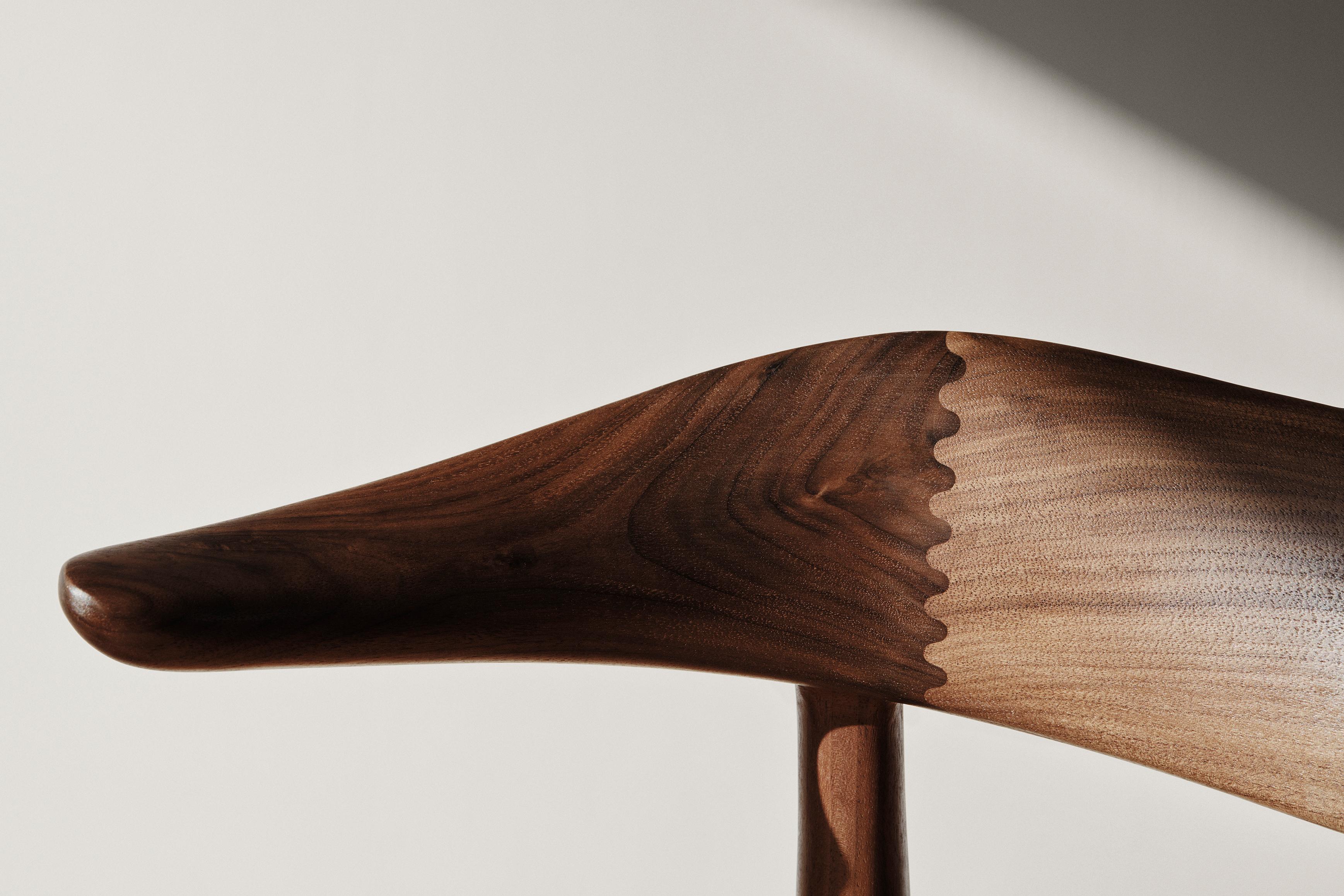 Cow Horn Walnut Chair, by Knud Færch from Warm Nordic For Sale 11