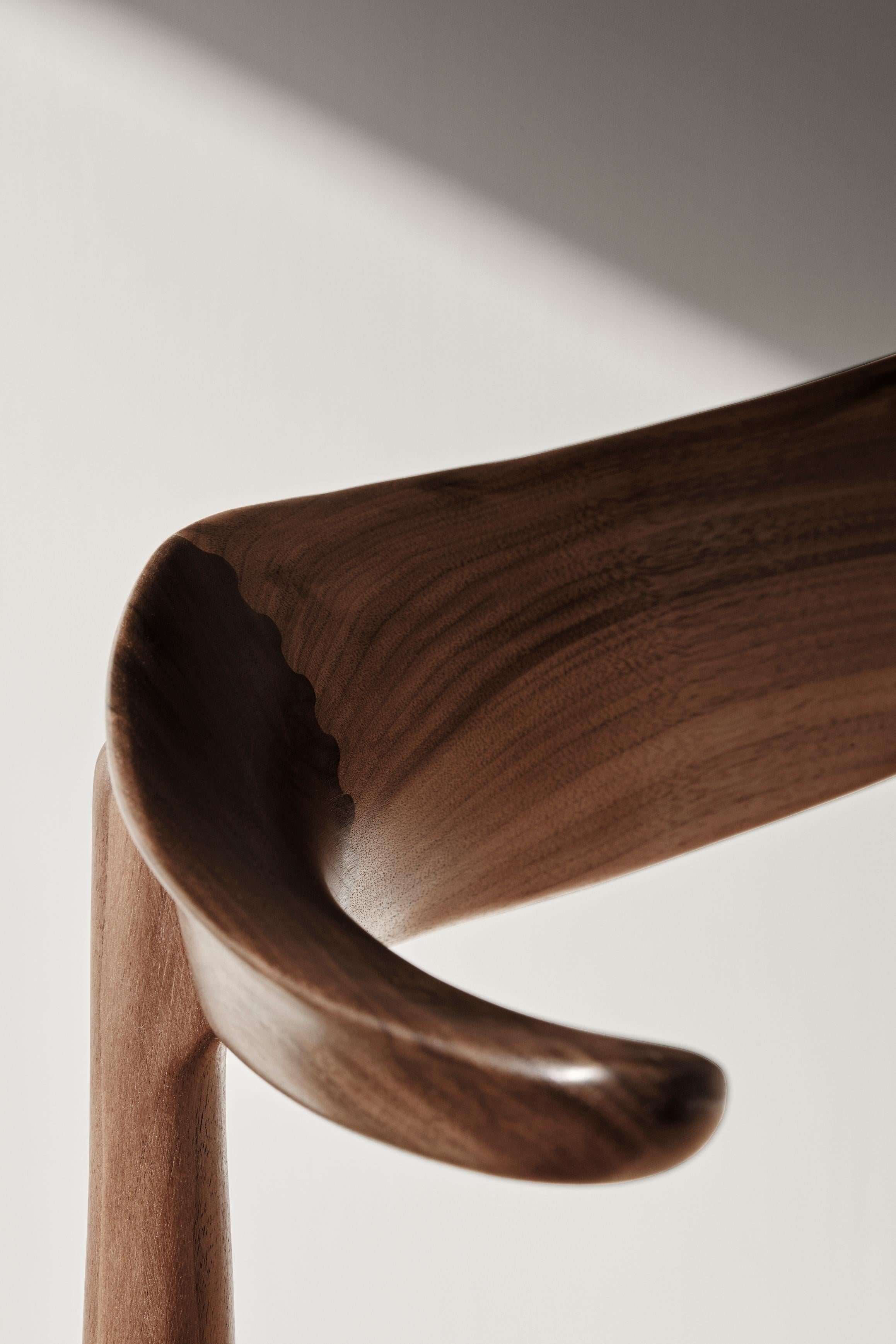 Cow Horn Walnut Chair, by Knud Færch from Warm Nordic For Sale 13