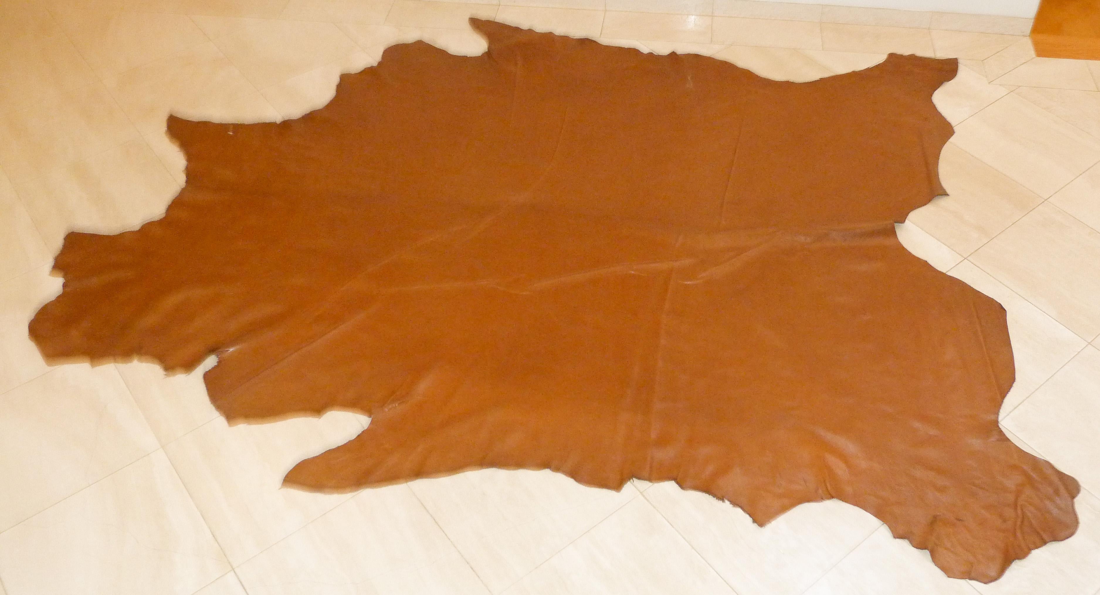 Hand-Crafted Cow Leather Hide Skin Rug, Spain For Sale